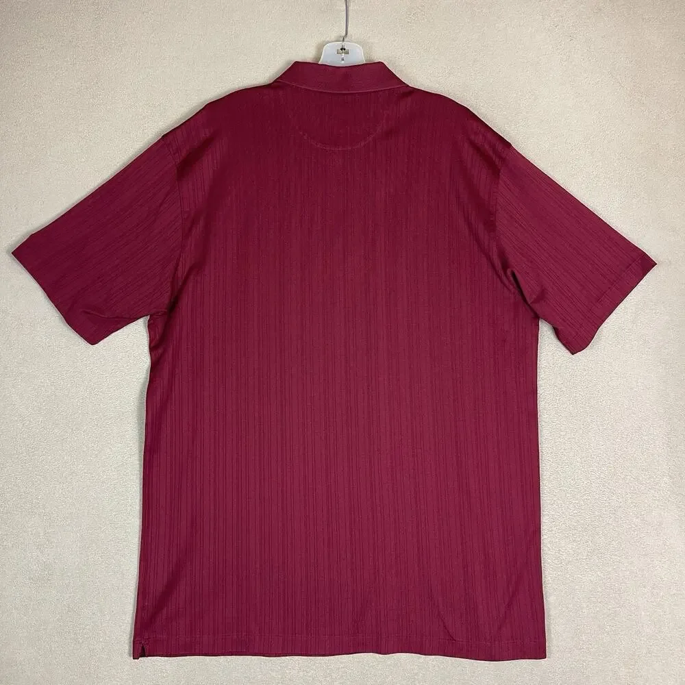 Nike Tiger Woods Polo Shirt Mens XL‎ Burgundy Dri-Fit Short Sleeve Regular Fit